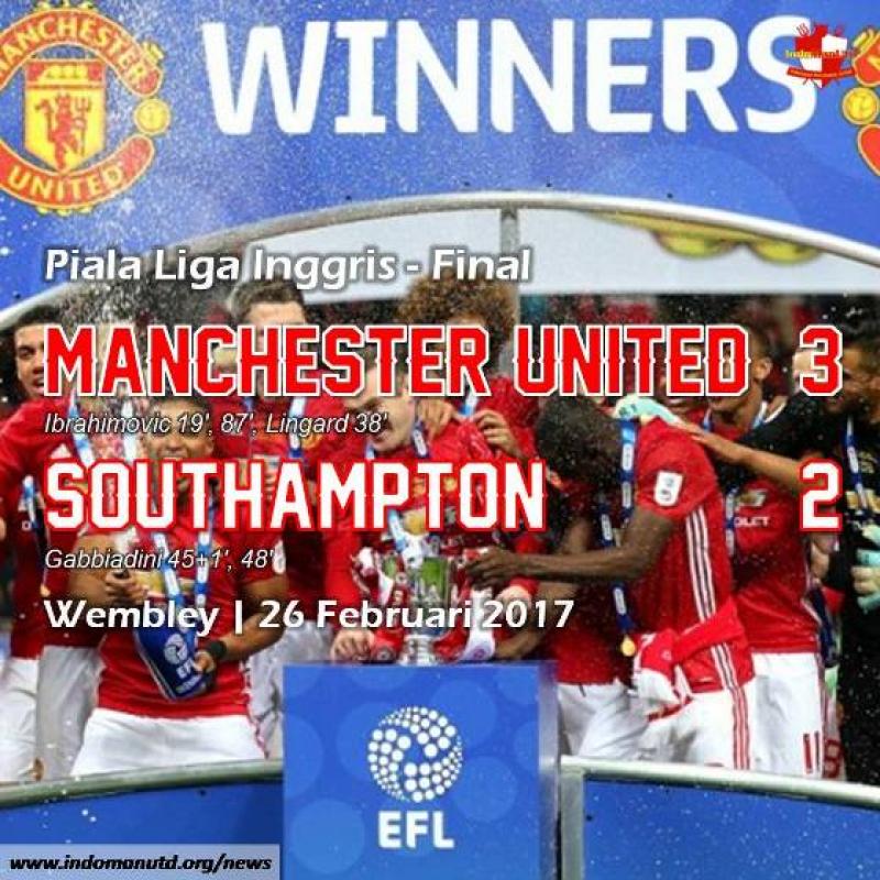 Review Final Piala Liga: Manchester United 3-2 Southampton